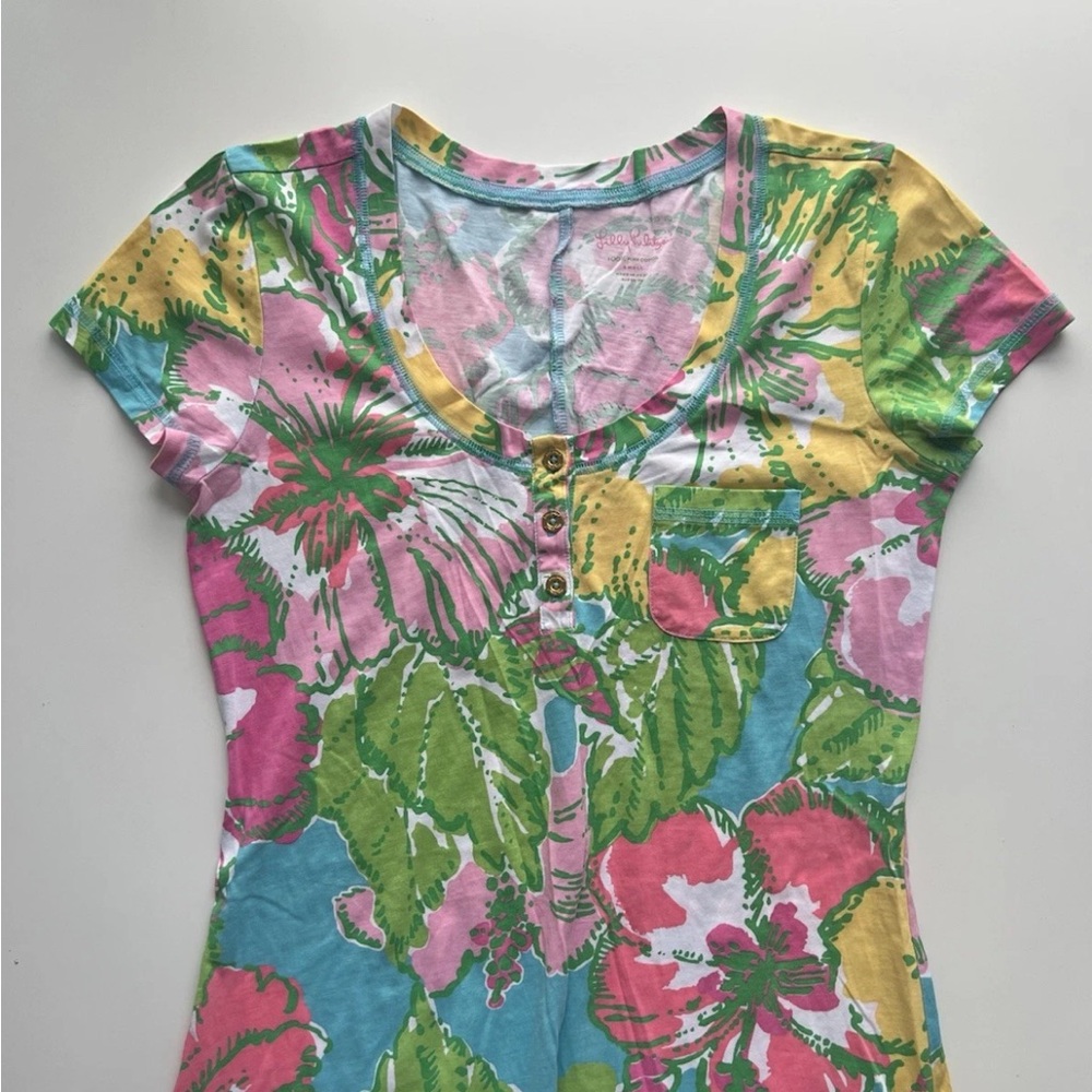 Lilly Pulitzer 100% Cotton Pink and Green Dress